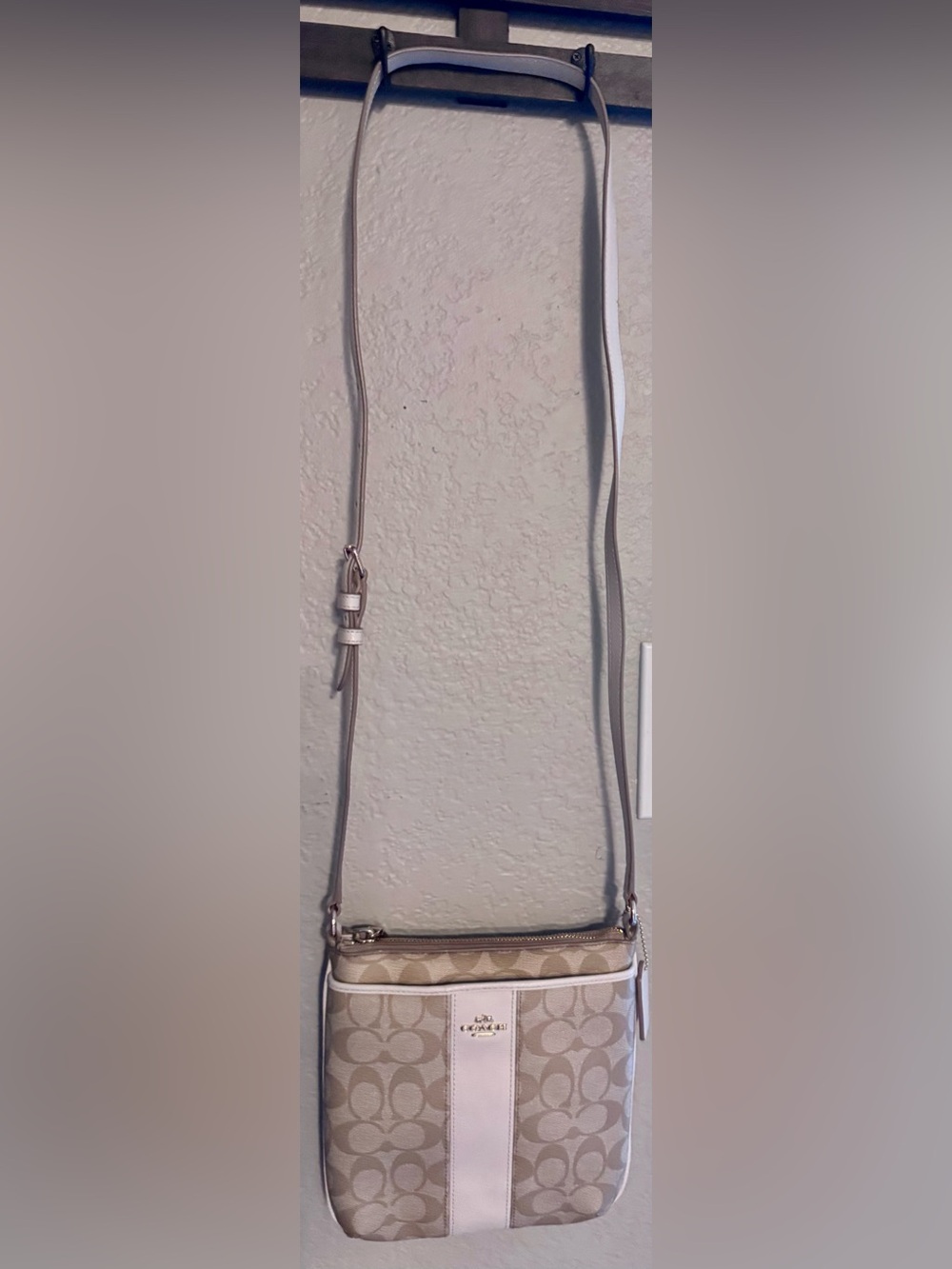 Coach Canvas Crossbody in Khaki and Chalk
